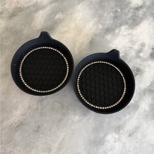 Black Car Coasters with Diamond Trim